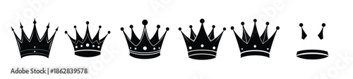  six simple black crowns design 