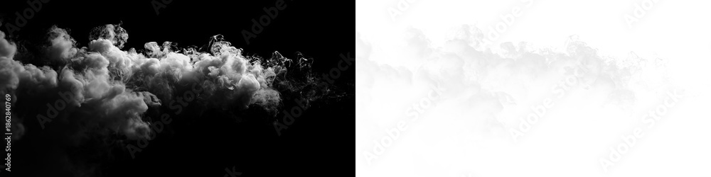 Fototapeta premium Clouds forming a soft texture on a transparent background with dark and light contrasts visible in the layers of the clouds