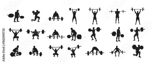weightlifter silhouette set 
