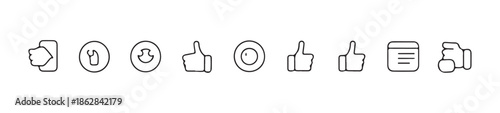 Collection of various hand gestures and user interface icons for mobile applications and web design