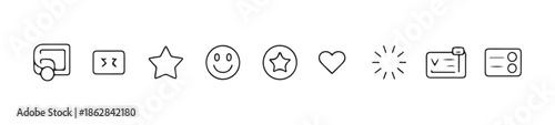 Various user interface elements and feedback icons for digital platforms and social applications