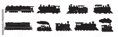 train engine silhouette white background
