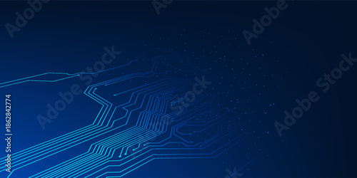 Abstract Technology Background with Connected Circuit Lines, Digital Network Connection, Futuristic Tech Communication, Data Flow System, Innovation Technology Concept
