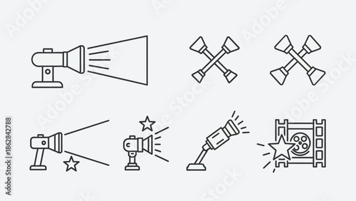 Black and white icons of tools.