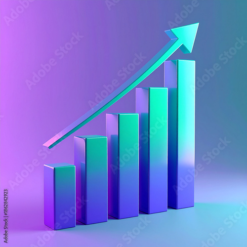 Free Download 3D Trending Graph Icon - GFXLoad