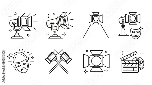 Film making equipment and movie lights.