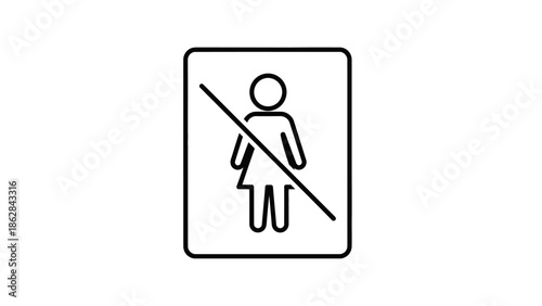 No Women Allowed Sign Symbol.