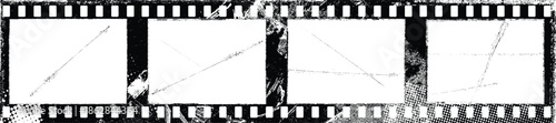 Grunge Filmstrip Border Frame . Film photo strip. Camera roll vintage design .Photo Album. Grunge effect .Vector
