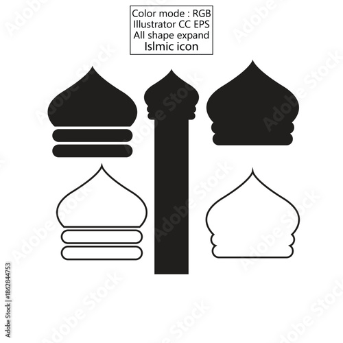  Corporate Islamic icon design template 