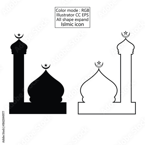  Corporate Islamic icon design template 