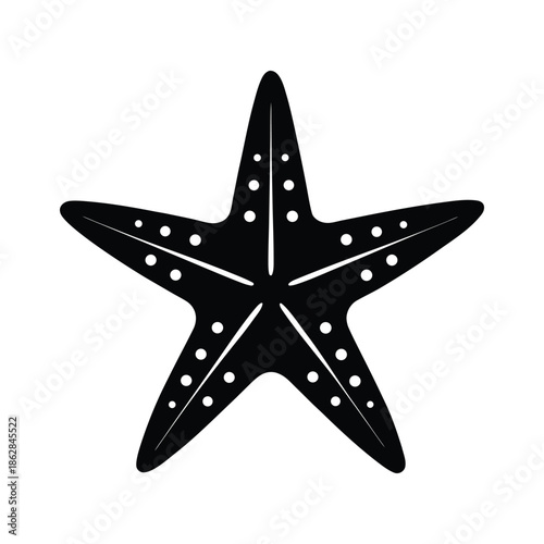 Starfish silhouette vector, Underwater elements, Marine life nautical vector, Seafood silhouette vector