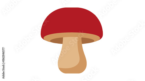 A cartoon red cap mushroom.