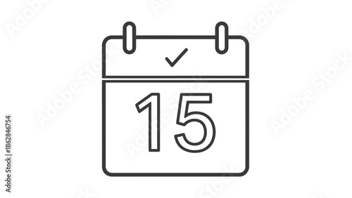 Calendar icon with date fifteen.