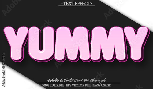 Yummy Tasty Delicious Sweet Treat Dessert Snack Text Effect Editable Alphabet