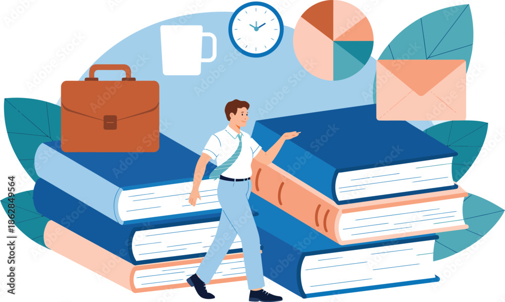 Fototapeta premium Student walking Vector