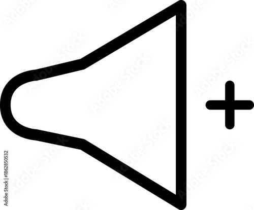 Volume Up Icon – Speaker Increase Sound Outline Vector