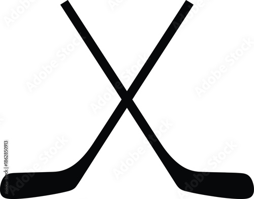 Crossed Hockey Sticks Silhouette Icon