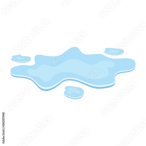 Water puddle. water spill on floor. vector illustration