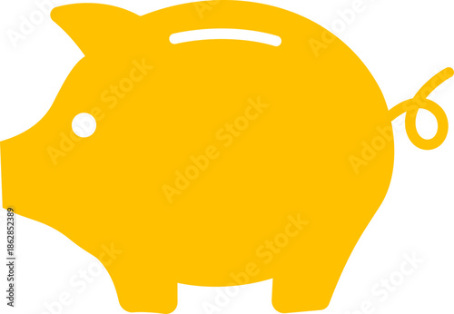 Piggy bank icon. Money savings and investment symbol for banking and personal finance, wealth management vector illustration isolated on transparent background.