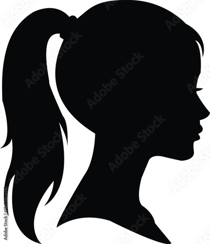 Silhouette of a woman with ponytail hair