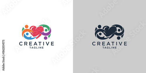 Global Community Logo Icon Elements Template. Community human Logo template vector. Community health care. Abstract Community logo