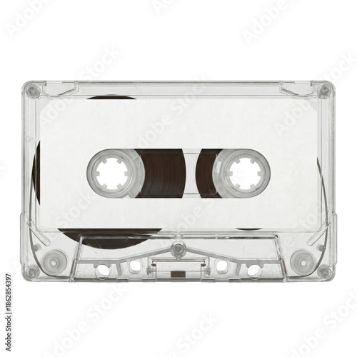 Quadro em tela Transparent audio cassette tape with blank label