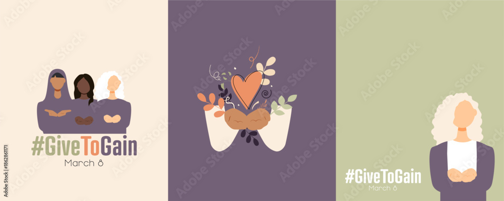 Fototapeta premium International Women's Day 2026 card set.