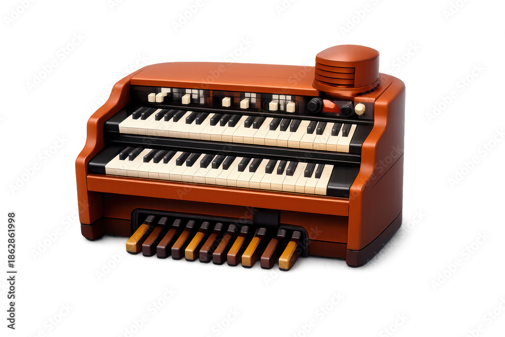 Fototapeta premium Vintage hammond jazz organ icon for music-themed graphic design and compositions