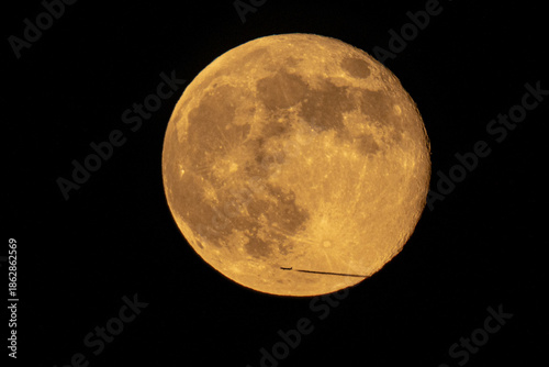 moon and pane in the night sky