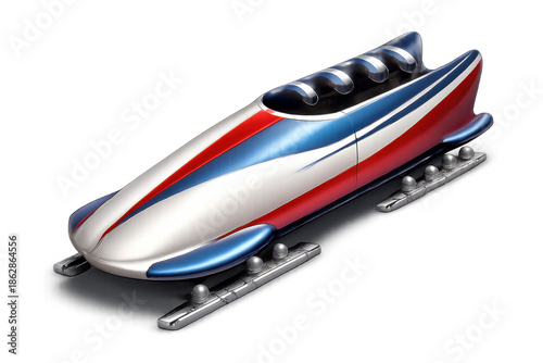 Aerodynamic bobsled icon in sleek design for winter sports and competitive racing illustrations