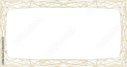 Luxurious Gold Geometric Polygon Border Frame for Invitations