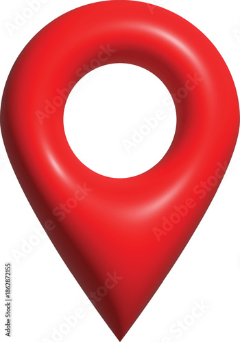 3d red location pin icon
