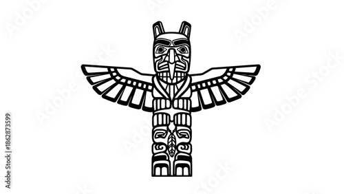 Traditional native american totem pole design