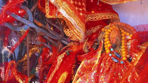Sacred Devi temple nestled in a peaceful natural setting. Spiritual atmosphere with traditional architecture