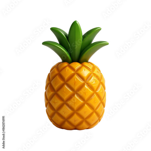 3d pineapple fruit icon for tropical summer theme