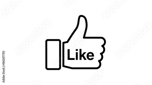 Thumbs up like icon on white background