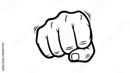 Clenched fist ready to strike