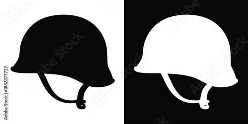 military helmet silhouette vector, army helmet icon