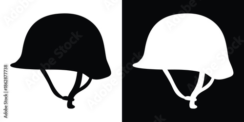 military helmet silhouette vector, army helmet icon