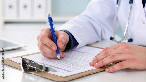 Картината върху платно doctor writing prescription