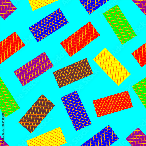 Colorful wafer seamless pattern. Fun wafer pattern background. Sweet wafer pattern design. Playful wafer biscuit pattern.