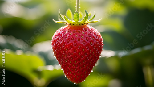 close up of a strawberry on a wooden table, strawberry and melon, close up of strawberry on green grass