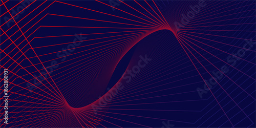 Abstract Red Line Wave Geometric Background