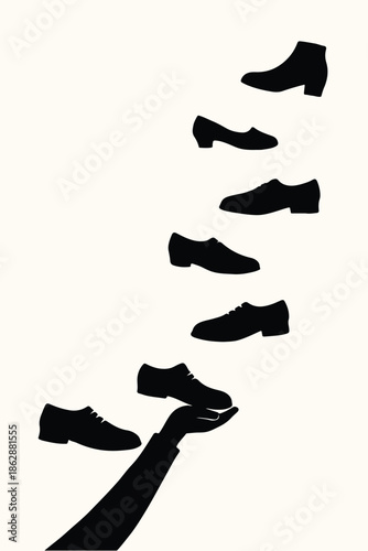 Woman legs in black shoes fashion vector illustration