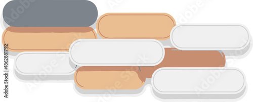 set of blank labels with shadow