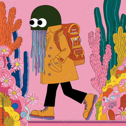 Surreal Exploration of Underwater Life with Coral and Fish