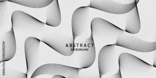 Abstract vector background with black wavy lines