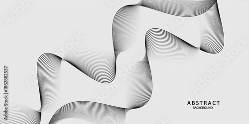 Abstract vector background with black wavy lines