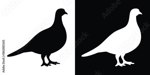 pheasant bird silhouette vector, pheasant black silhouette icon