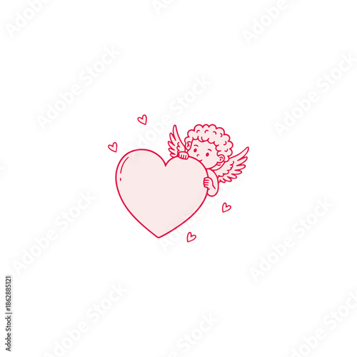 Cupid Illustration, Cupid Vector, Cupid Logo, Romantic Mascot, Love Character, Valentine Cupid Cartoon, Heart Arrow Icon